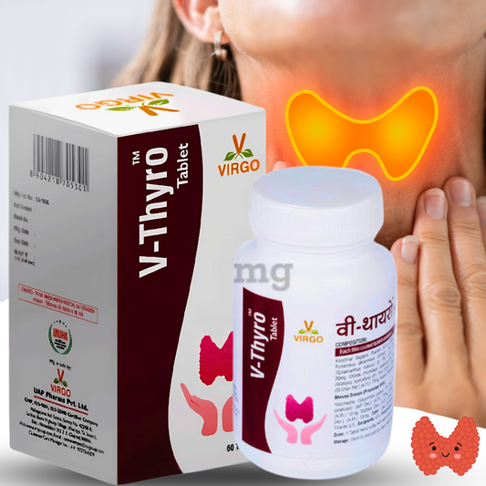 V-THYRO TABLETS ( FOR THYROID) (BY- VIRGO UAP PHARMA ,60 TABLETS)