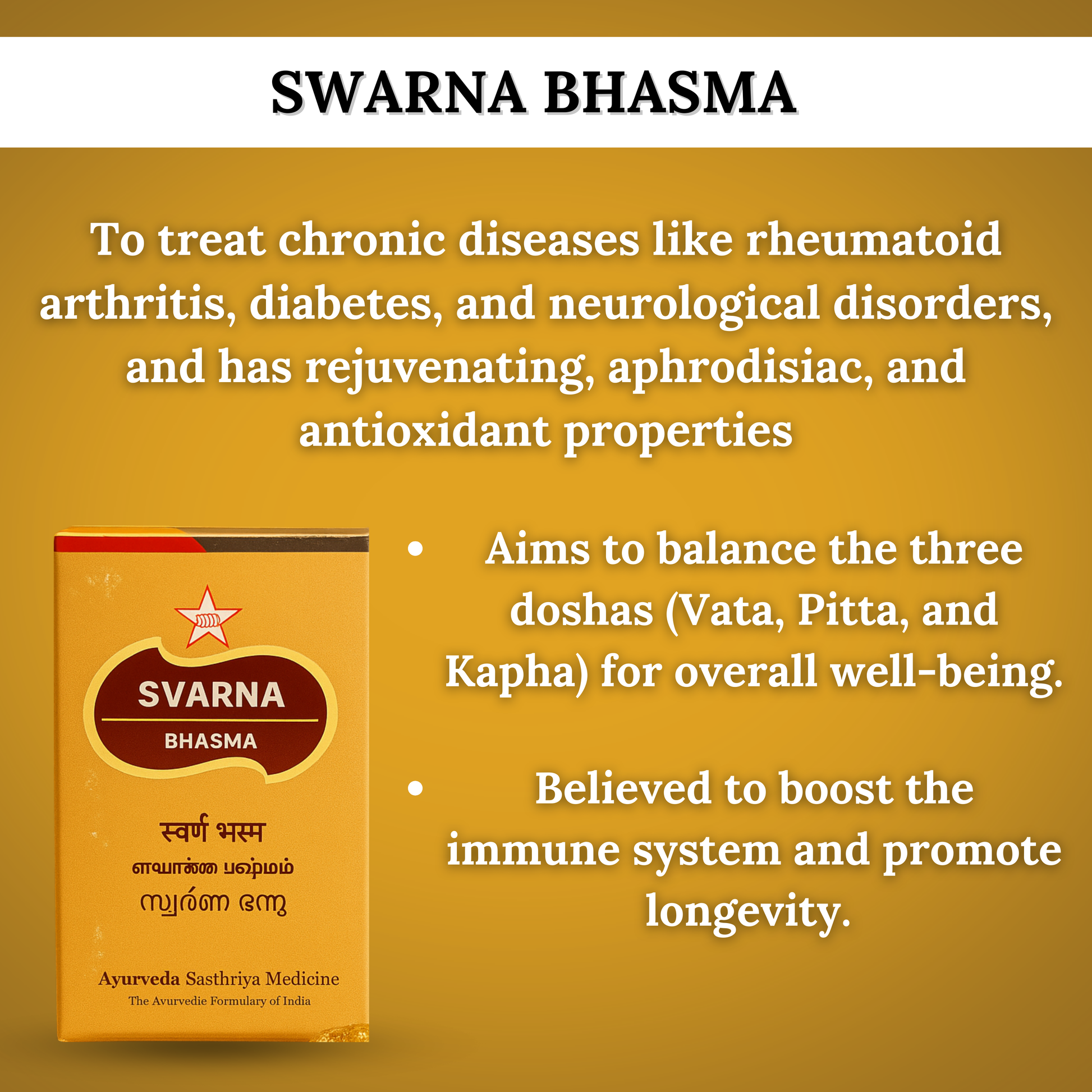 "Swarna Bhasma – Supports Immunity, Strength, Nervous System & Vitality"